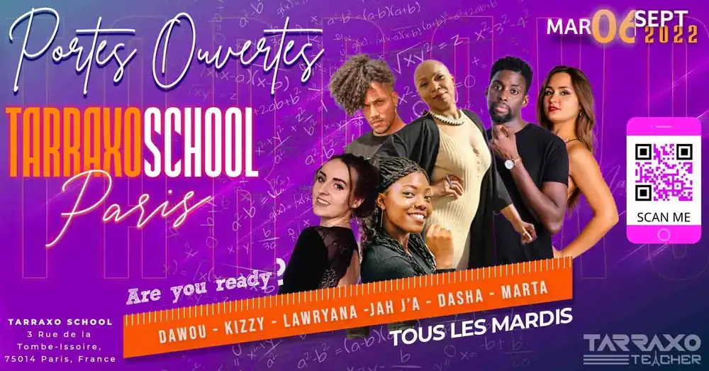 Tarraxo School Paris — weekly teaching with Dawou, Kizzy, Lawryana, Jah J'a, Dasha and Marta